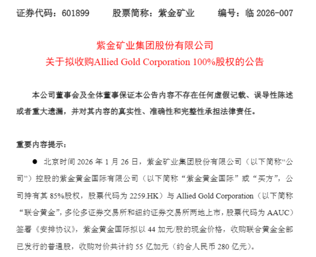 紫金矿业，280亿元“扫货”金矿_搜狐网