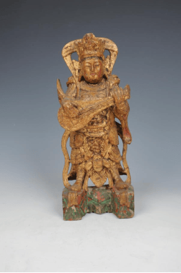 【文物鉴赏】明持琵琶天王木雕立像