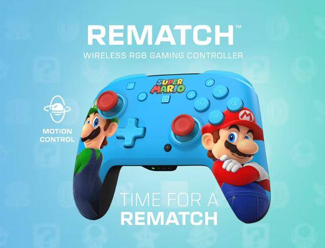 乌龟海岸推出马力欧Rematch无线手柄，内置可调RGB灯效