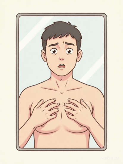 小伙子的“胸肌”可能不是练出来的，而是发育了！