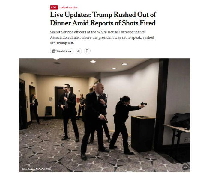 晚宴枪击现场细节曝光：部长急撤、记者趴地，特朗普未伤将发布讲话 -华闻时空