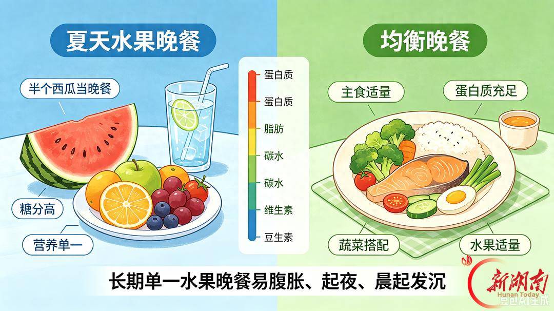 天热没食欲，可以用水果当晚餐吗？