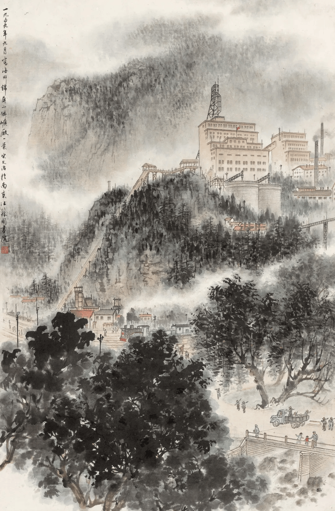 他的山水画,内敛含蓄,从不刻意追求夸张与张扬的表现手法