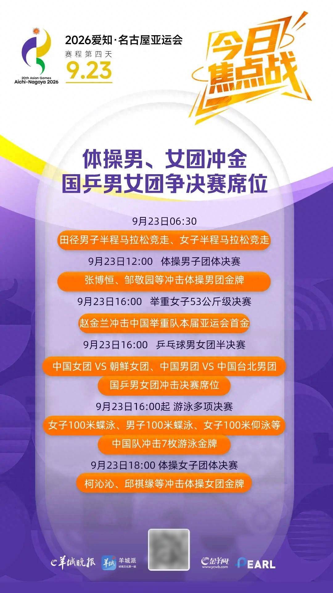 亚运9月23日看点｜体操男、女团冲金，国乒男女团争决赛席位