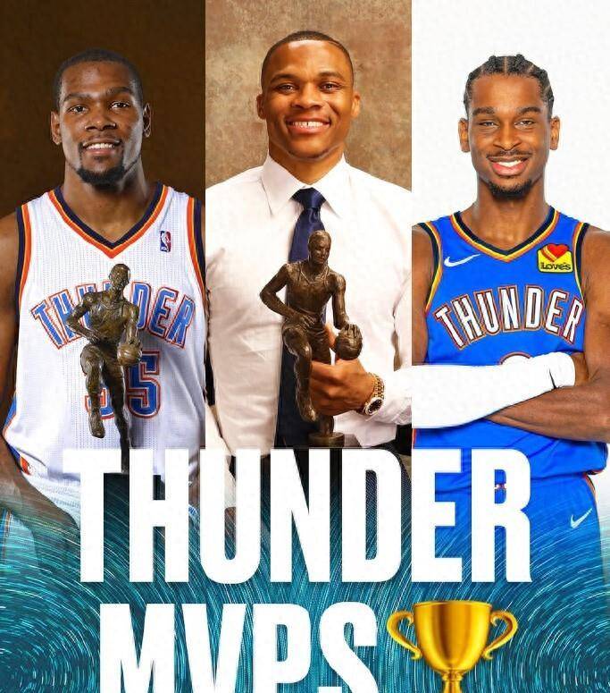 俄城雷霆三人拿MVP，KD威少无冠SGA单季MVP加FMVP，谁才是真第一人？VP
