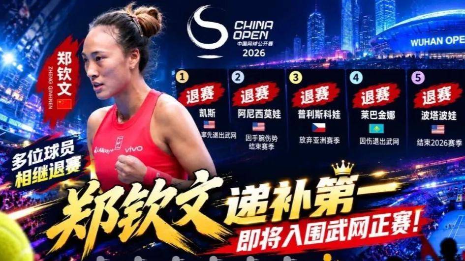 武网退赛潮来袭！莱巴金娜波塔波娃休战，郑钦文递补入围进入赛点